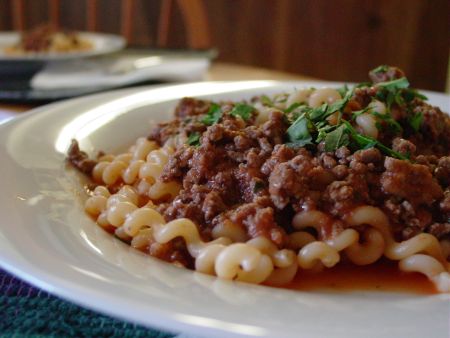 Fusilli with Chopped Meat Gravy