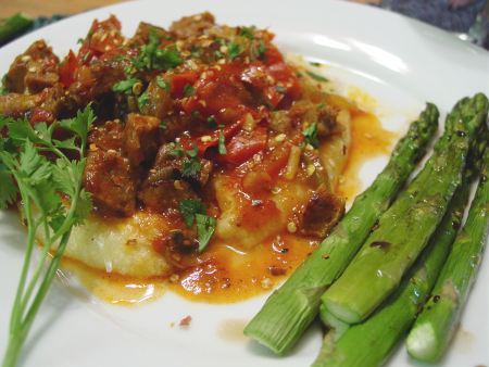Sausage Polenta and Roasted Asparagus
