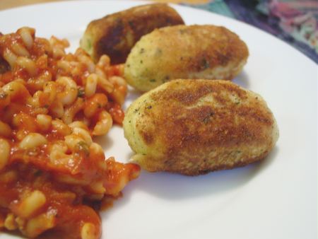 Fusilli and Potato Croquettes