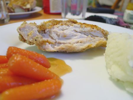 Leftover Chicken, Baby Carrots and Mashed Potatoes