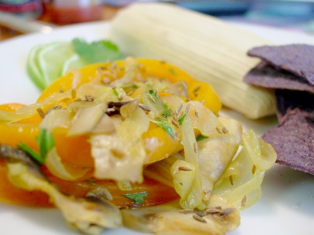 Tamales and Peppers & Onions
