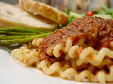 Fusilli with Chopped Mushroom Sauce