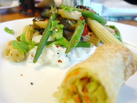 Simple Stir Fry and Egg Rolls