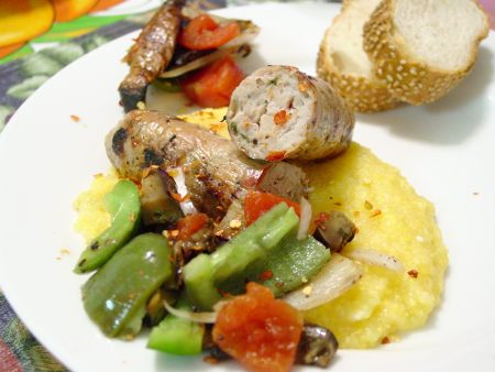 Chicken, Red Pepper & Artichoke Sausage on the Grill