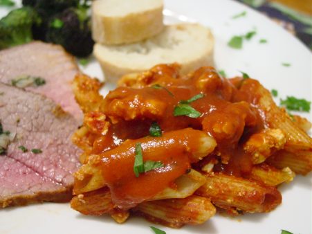 Baked Penne & Garlic Eye Round