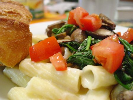 Asiago Cheesy Pasta and Spinach