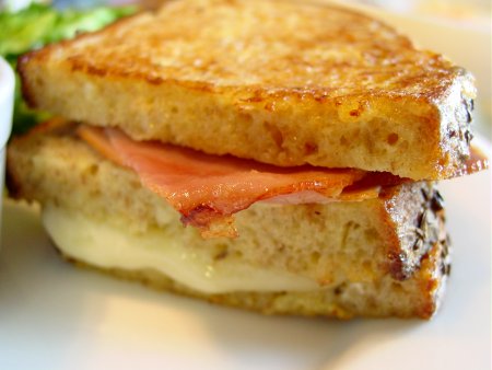 Batter-Dipped Ham and Cheese Sandwich