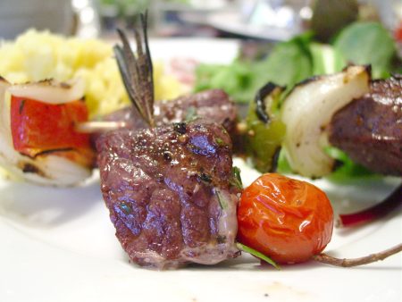 Wine Marinated Beef Skewers