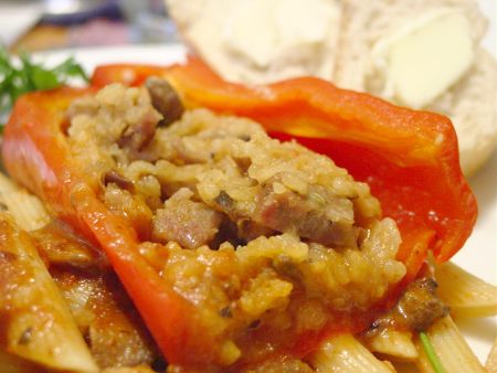 Sausage and Risotto Stuffed Peppers
