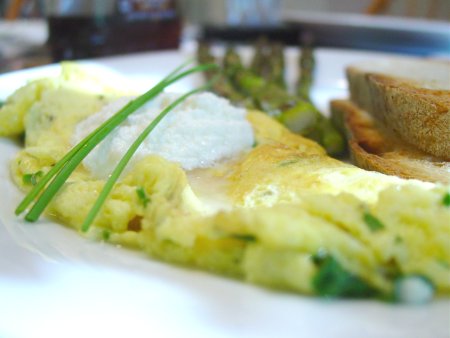 Ricotta Cheese and Arugula Omelet