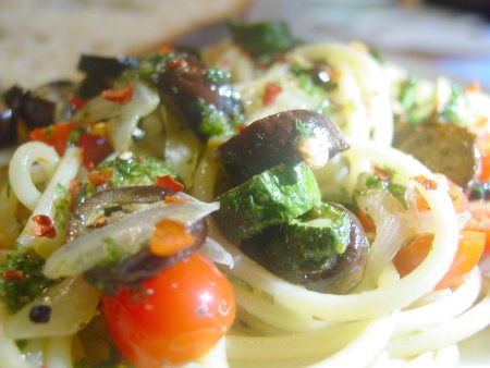 Ratatouille Pasta with Herb Sauce