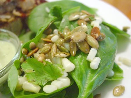 Spinach Corn Salad with Toasted Pepitas
