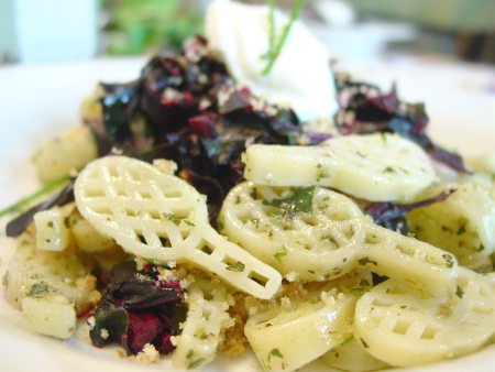 Herbed Pasta with Walnuts and Beet Greens