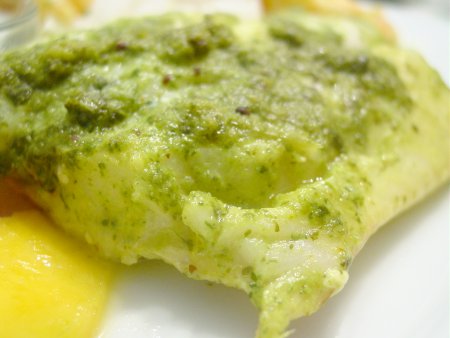 Green Chutney Covered Fish